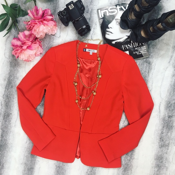 Jennifer Lopez Jackets & Blazers - jennifer lopez • red/orange blazer